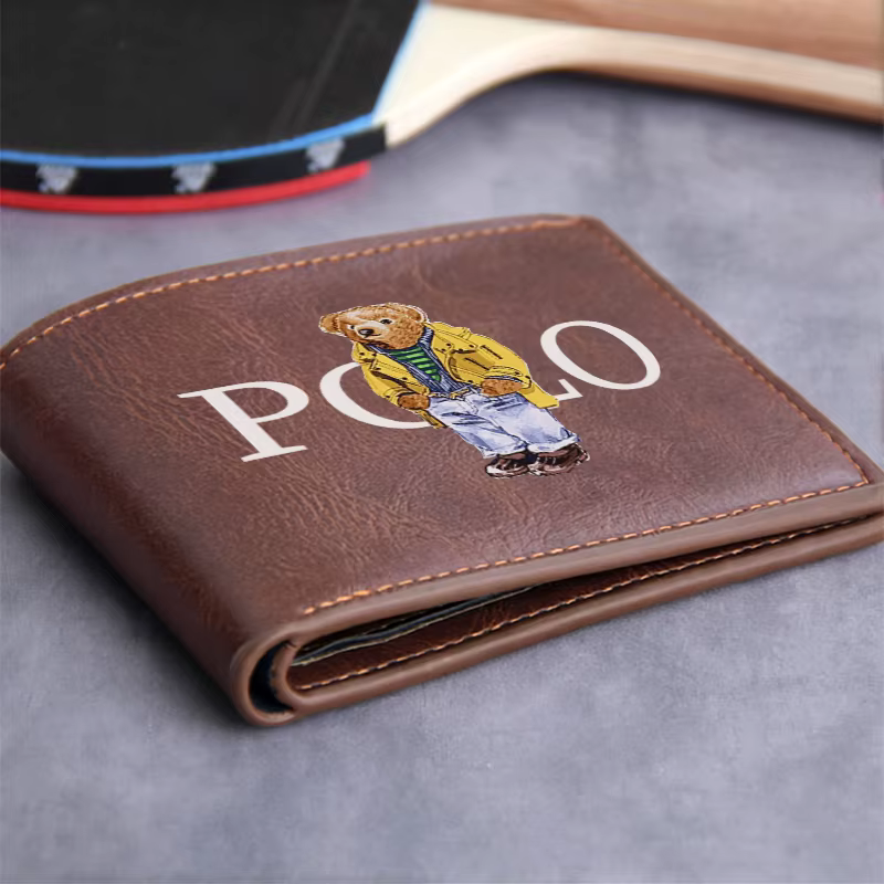 Portefeuille homme en cuir PU avec logo POLO BEAR