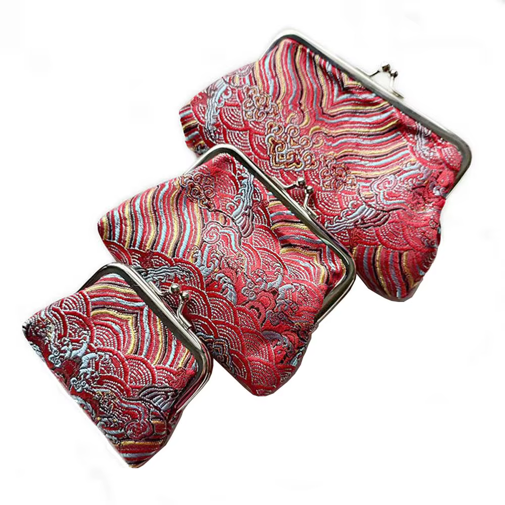 Porte-monnaie brodé vintage pour femme