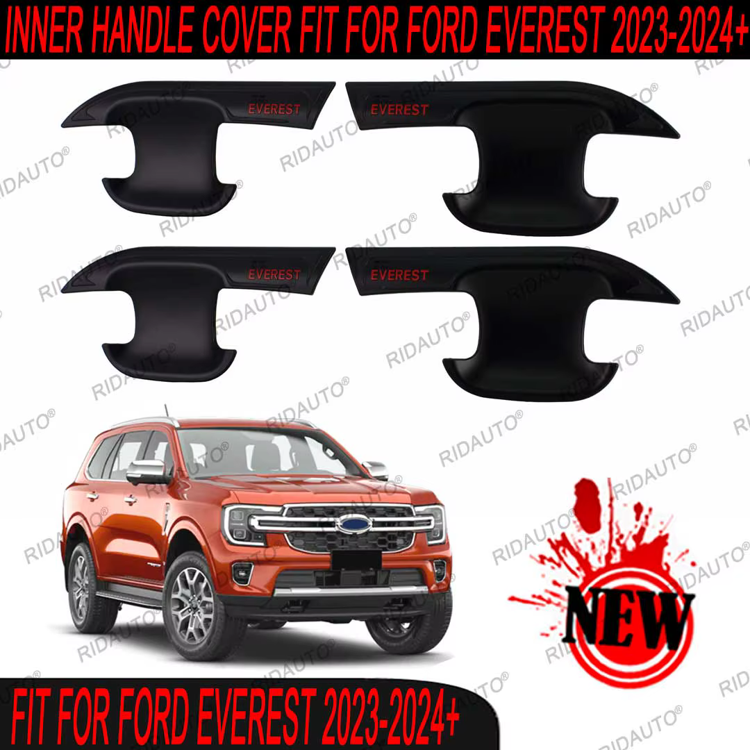 Protection anti-rayures pour poignée de porte, couvercle Kiev illage de bol, insert de poignée de porte noir, protection de protection pour FORD EVEREST 2023, 2024, 256