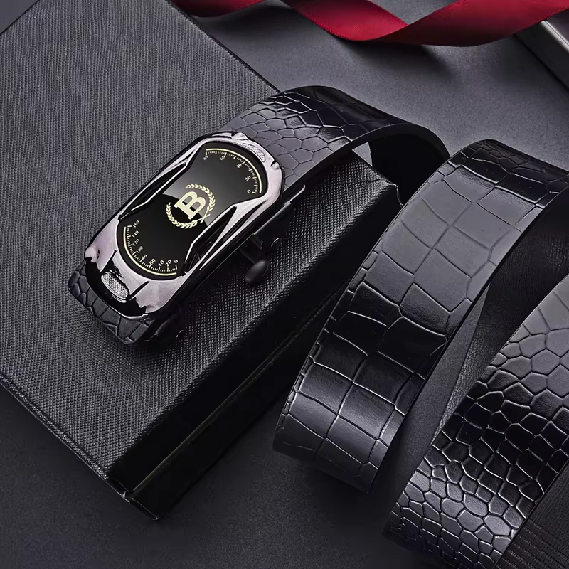 Ceinture en cuir PU élégante pour homme PAUL HUEMAN - Ceintures tendance - Boucle automatique pour affaires