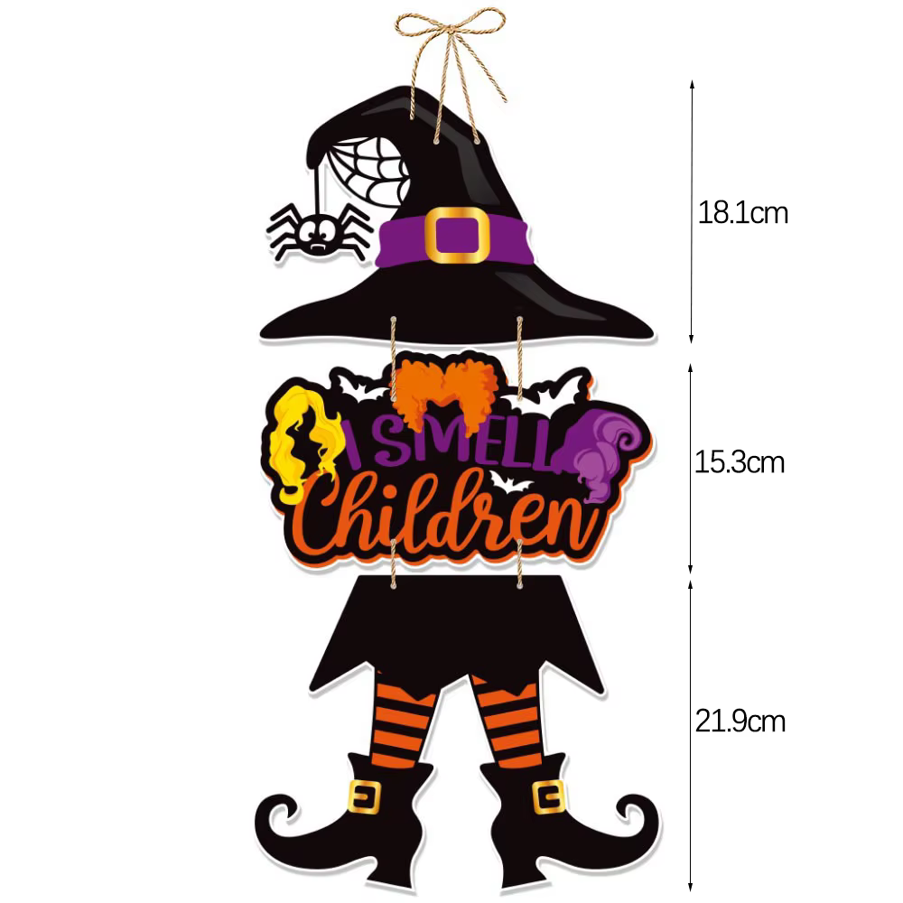 Décoration de porte suspendue pour Halloween : Citrouille en papier, squelette, chat, pendentif, panneau « Trick or Treat », ornement, décoration d'Halloween 2026