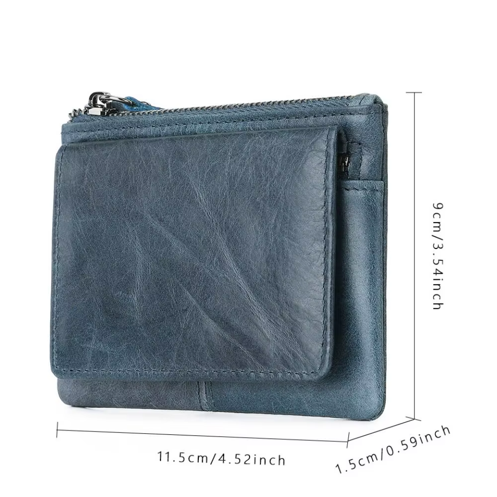 Portefeuille rétro RFID petit portefeuille porte-carte d'identité de crédit pour hommes portefeuille en cuir mince pour hommes et femmes avec porte-monnaie