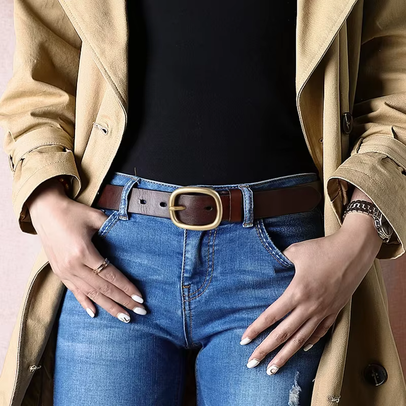 Ceinture en cuir véritable pour femme