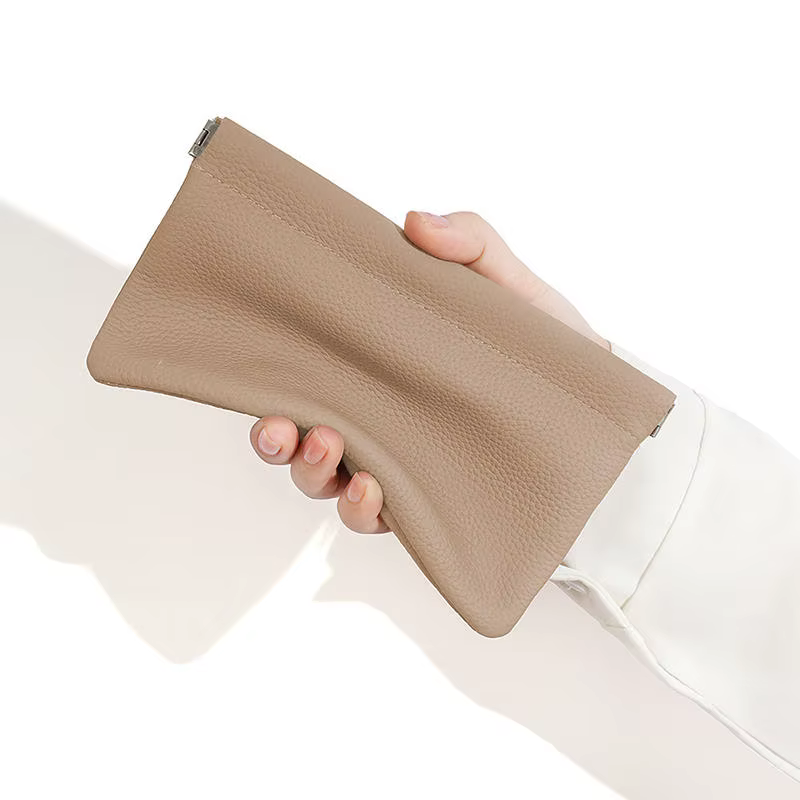 Portefeuille en cuir à fermeture automatique