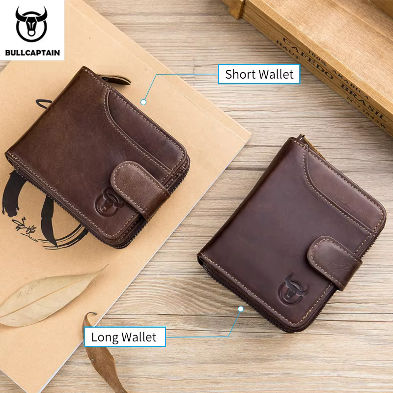 Portefeuille d'affaires en cuir véritable pour homme
