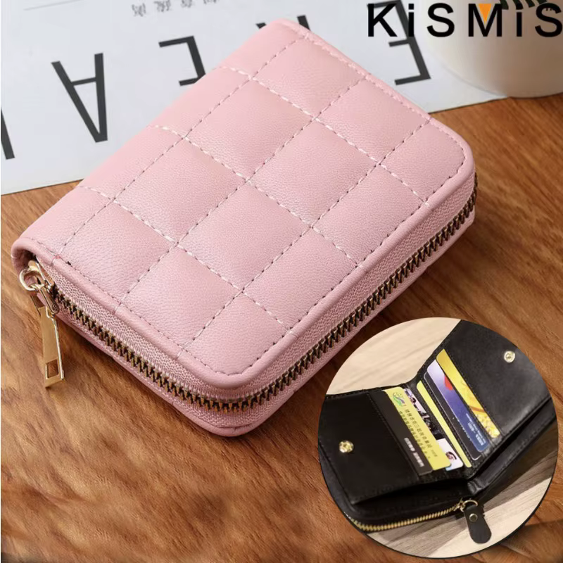 Portefeuille en cuir rose pour femme