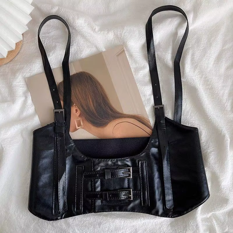 Ceinture large en cuir pour femme