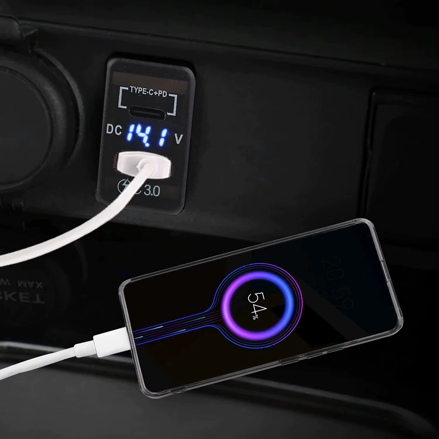 Prise de chargeur de voiture USB, Charge rapide 3.0 et PD, Port USB C, adaptateur de prise de courant pour véhicules Toyota 12V/24V