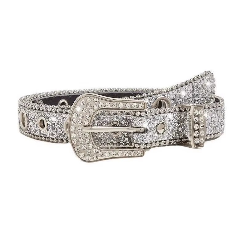 Ceinture Y2K en strass avec boucle à ardillon