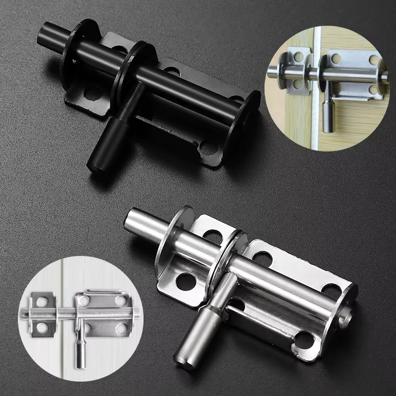 Serrure de porte de salle de bain, loquet coulissant solide, sécurité domestique en acier inoxydable