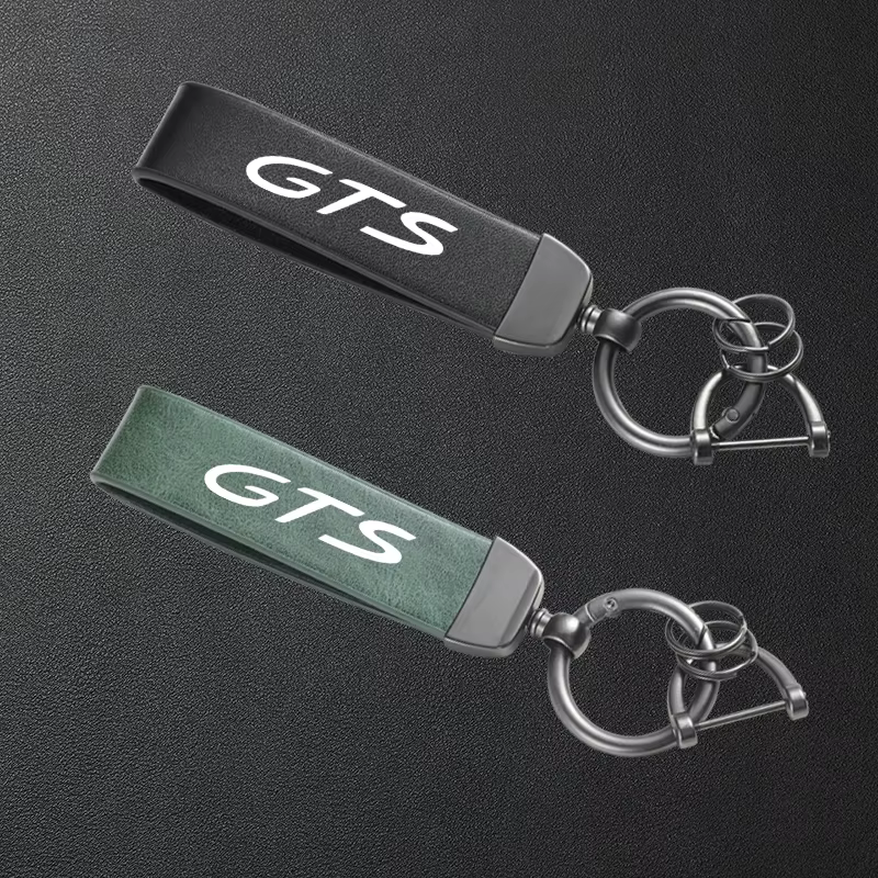 Porte-clés en cuir de haute qualité pour Porsche GTS Cayenne Cayman Panamera Macan 911 718 928 901 930