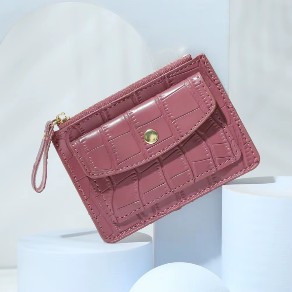 Porte-carte d'identité court sac à main motif Crocodile mode sac d'argent sac