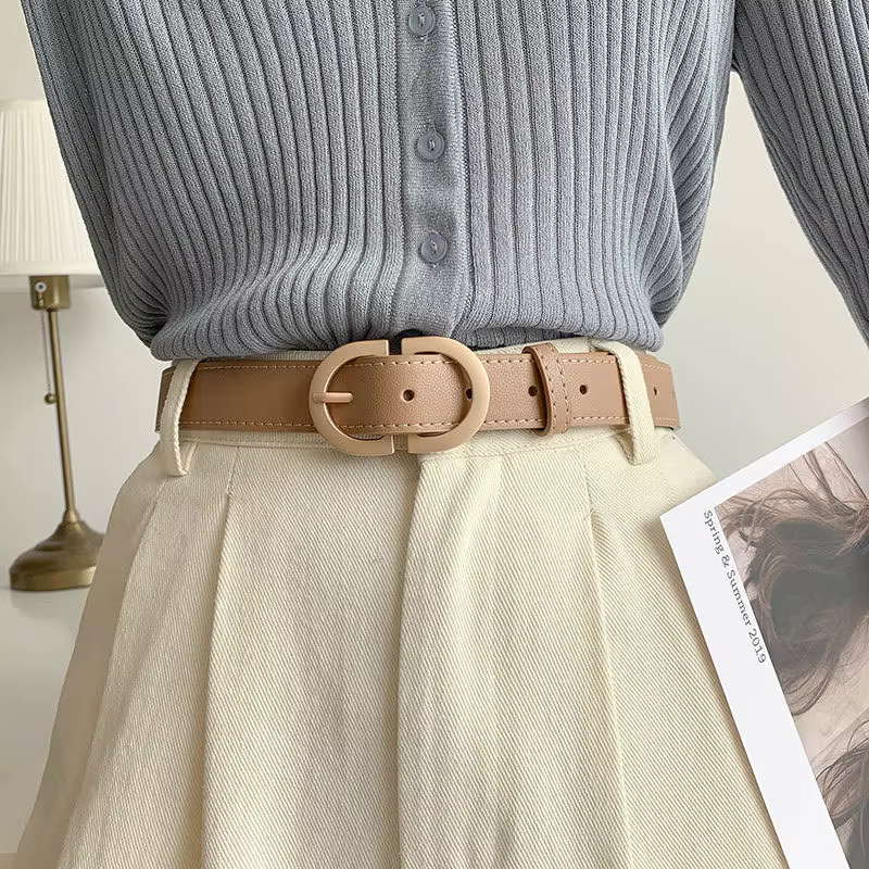 Ceinture à boucle en métal Simple pour femmes