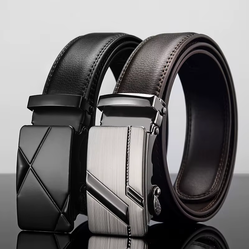 Ceinture en cuir PU noir pour hommes