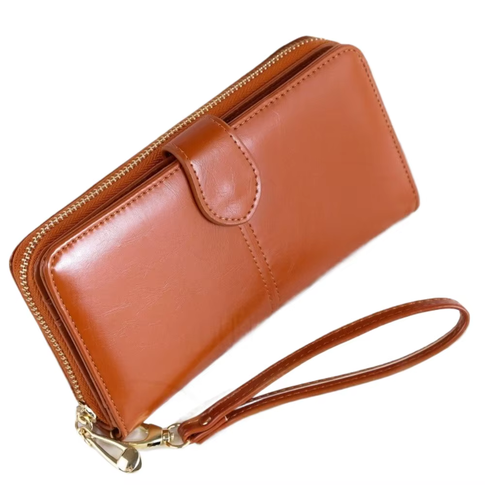 Vintage 2025 femmes portefeuille grande capacité Multi fentes pour cartes sac à main monnaie poche couleur unie sac