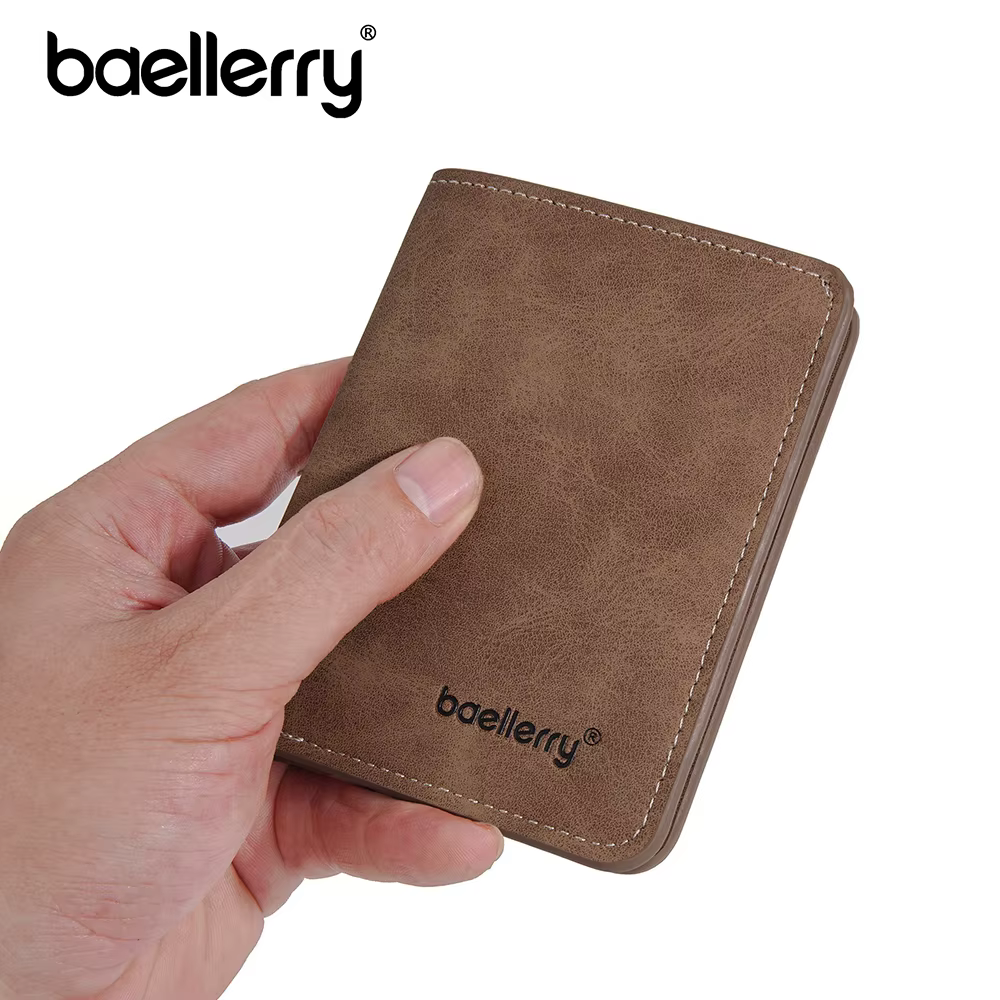 Baellerry portefeuille pour hommes en cuir PU poche avant minimaliste pince à billets essentiels de voyage