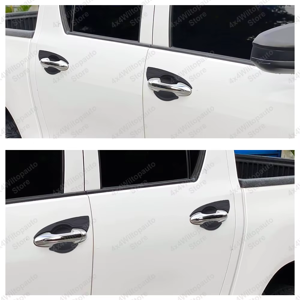 Couvre-poignée de porte noir mat, garniture de protection pour Toyota Hilux Revo 2015-2023, ABS, lot de 1