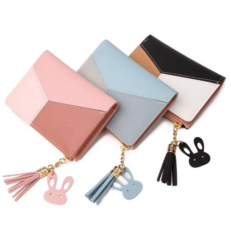 Portefeuille de marque de luxe en cuir PU pour femmes
