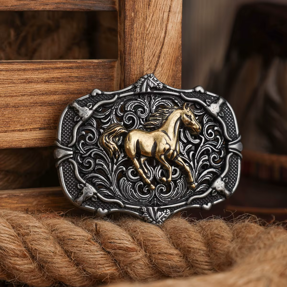 Boucle de ceinture de style western