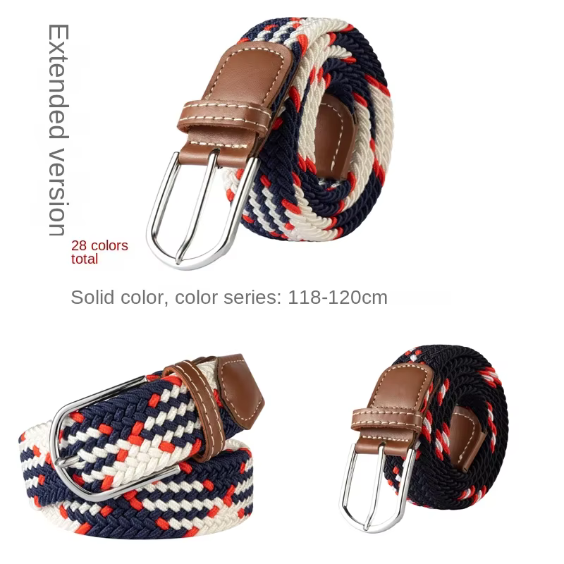 3.3cm x 107cm unisexe ceinture décontracté tricoté boucle ardillon hommes