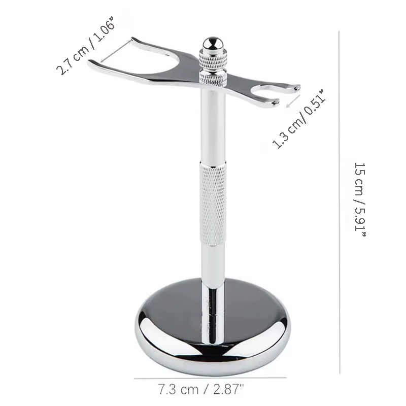 Support de rasoir pour homme en acier inoxydable, support pour brosse à raser, support pour rasoir de sécurité, support de rasoir 15 cm et brosse non incluses