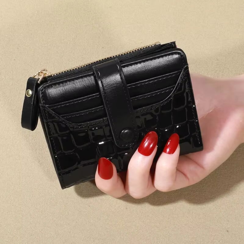 Mini portefeuille pochette imprimé crocodile