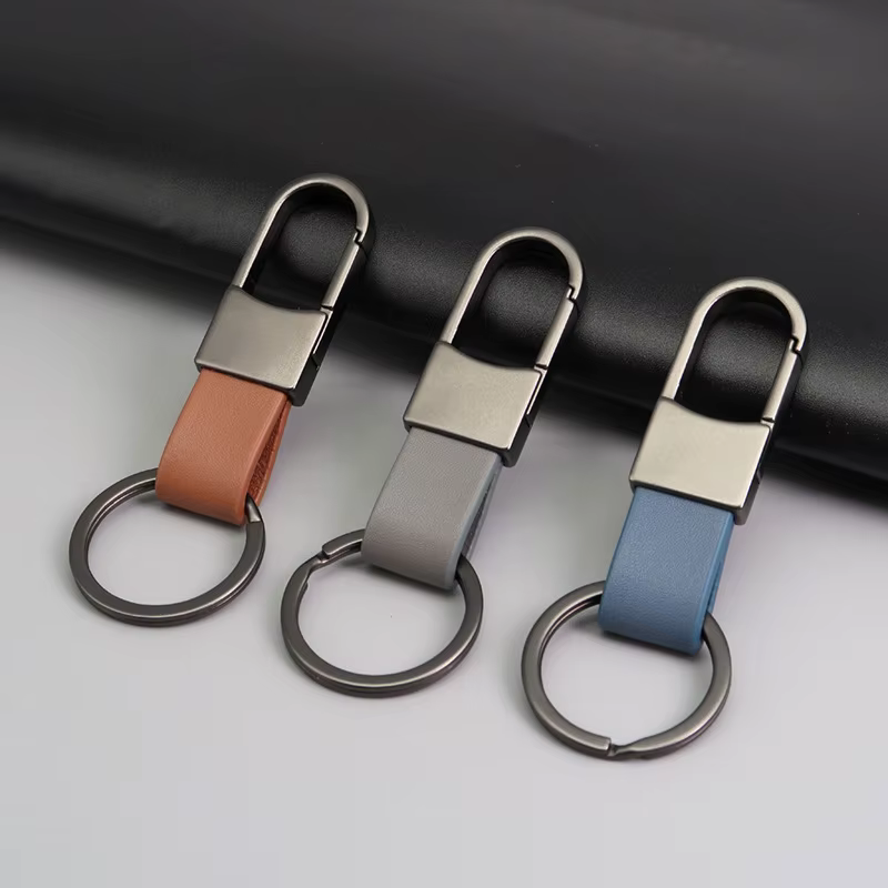 Porte-clés de voiture de luxe en cuir véritable