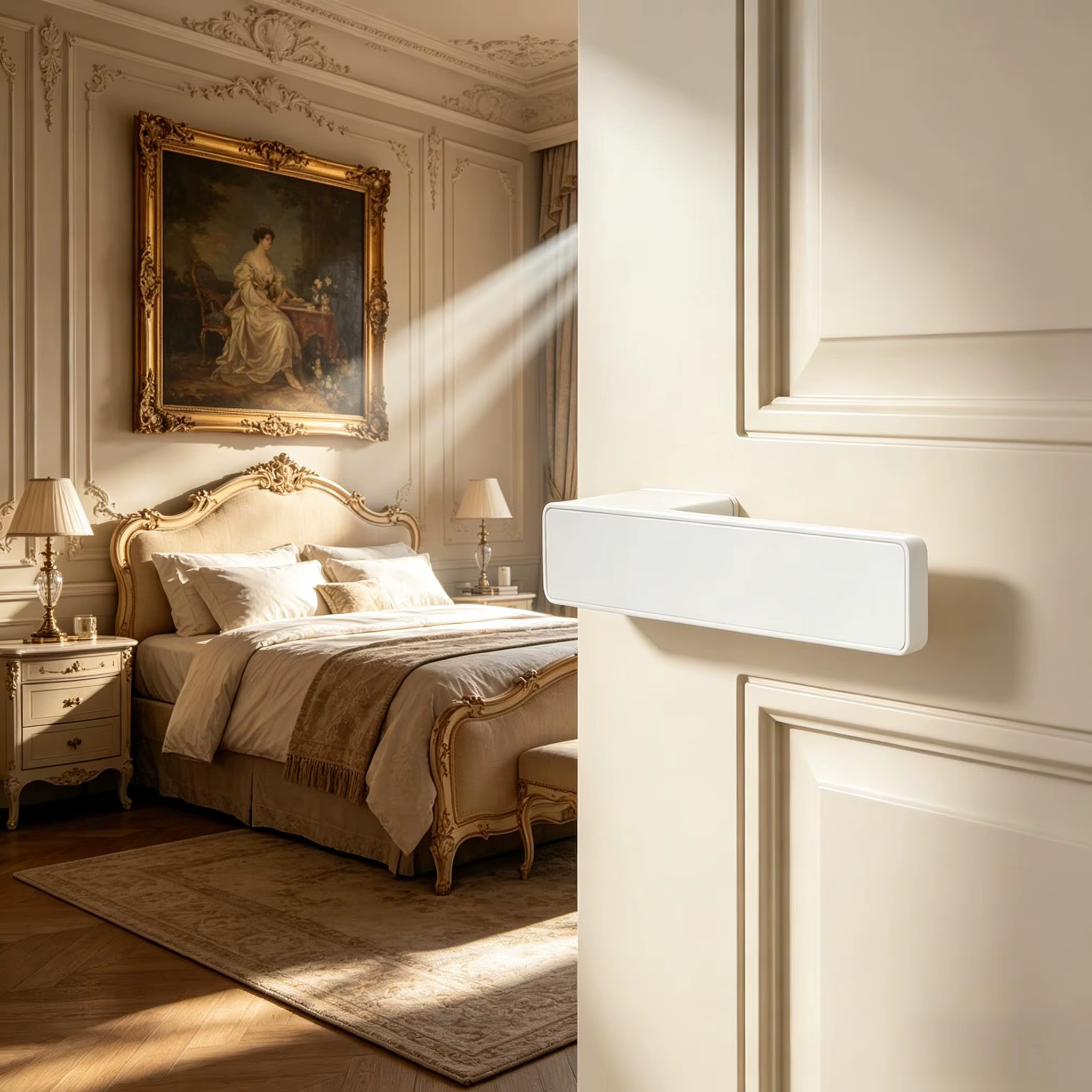 Serrure de porte domestique, au design élégant. Porte intérieure en bois pour chambre et bureau, avec serrure silencieuse, style européen, français, minimaliste, luxe léger