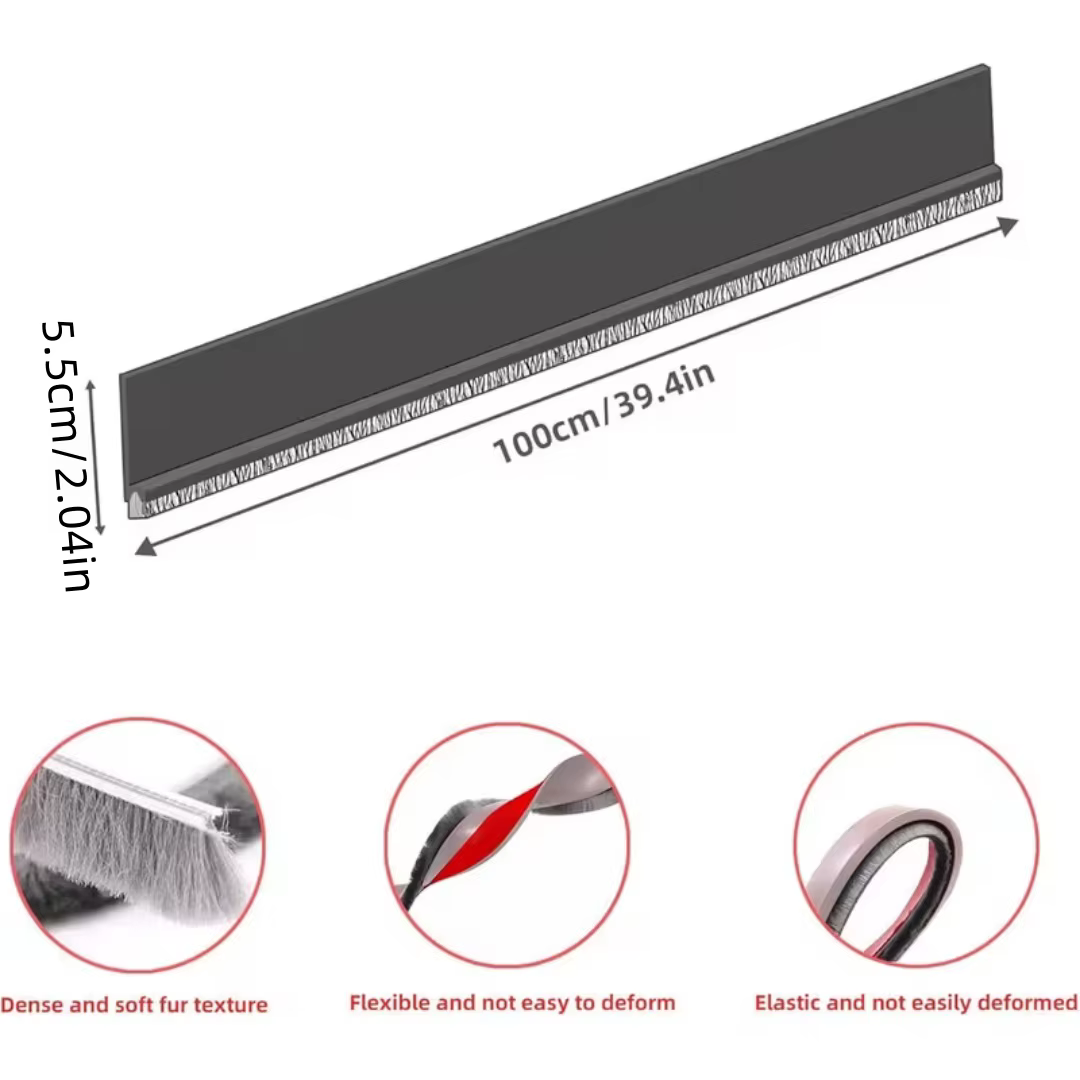 Bande d'étanchéité autocollante pour bas de porte, bande de remplissage pour interstice de porte, bande de brosse anti-insectes, bande de porte coupe-vent et insonorisante