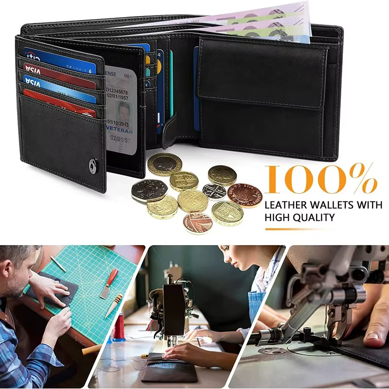 Portefeuilles pour hommes portefeuille mince multifonctionnel avec blocage RFID avec 15 porte-cartes de crédit