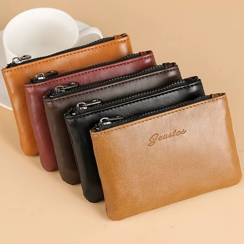 Porte-monnaie miniature en cuir PU gaufré avec fermeture éclair WERLLANDS