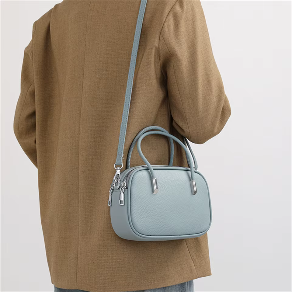 Sac bandoulière en cuir véritable pour femme