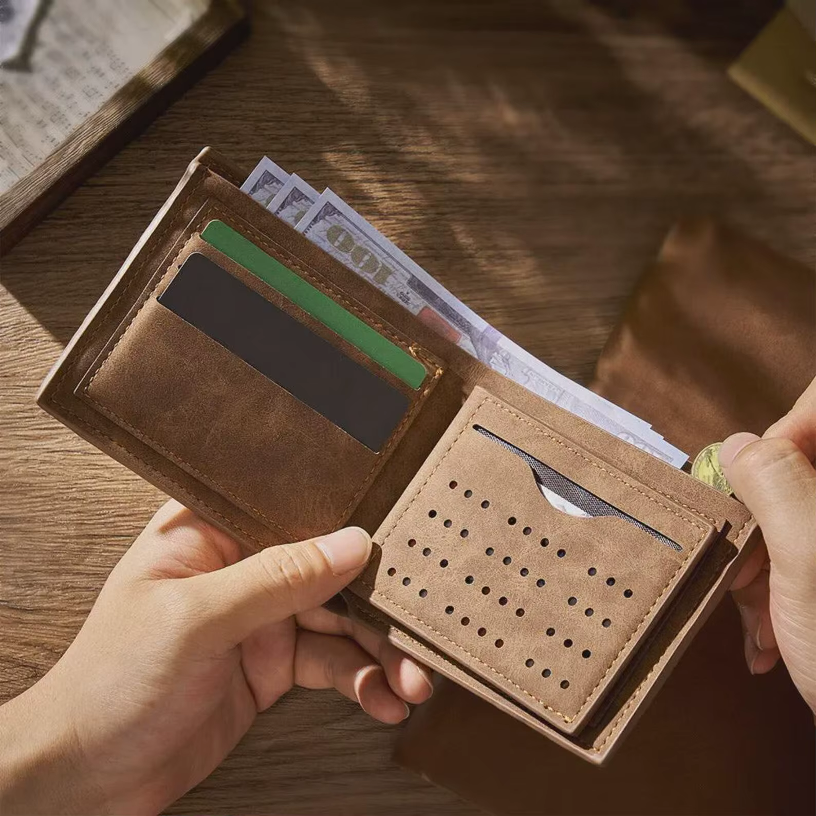 Portefeuille personnalisé pour hommes avec nom gravé