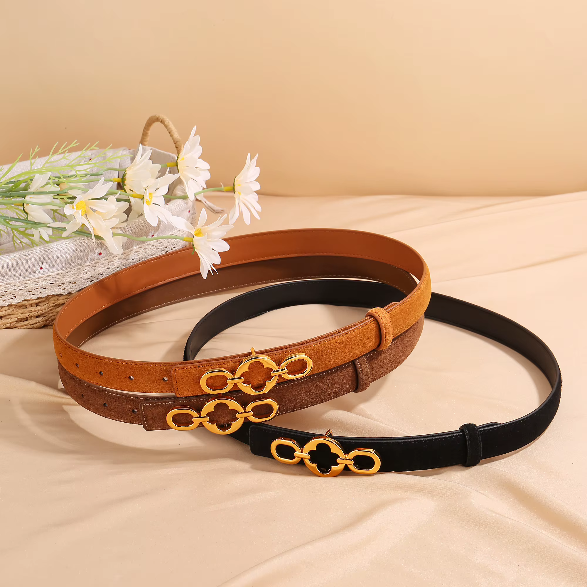 Ceinture classique en cuir pour femmes