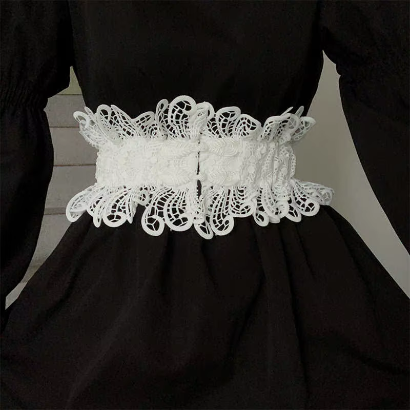 Ceinture de taille en dentelle rétro pour femmes