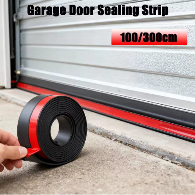Bande d'étanchéité pour porte de garage de 300 cm, bande en caoutchouc TPE pour cadre de porte, bloqueur d'humidité, protecteur de fenêtre domestique, butée de porte