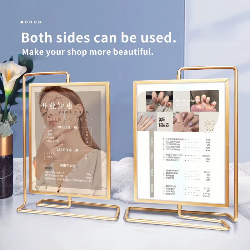 A4 6 pouces métal acrylique signe support Table Menu support présentoir cadre d'affiche pour Table bureau maison décorer de haute qualité