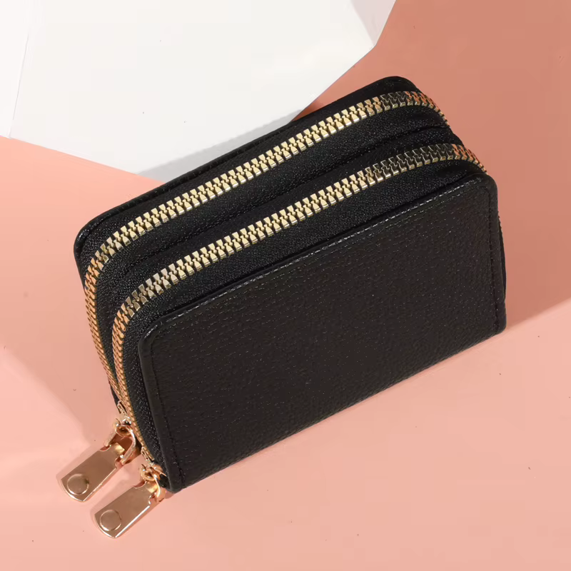 Porte-monnaie court zippé pour femme