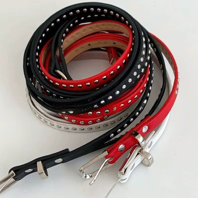Ins mode Double ceinture en cuir Pu