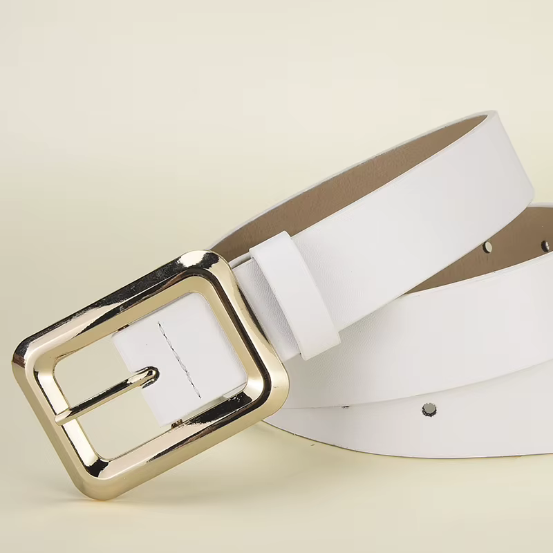 Ceinture à boucle ardillon carrée pour femmes, avec robe, pantalon décontracté, rétro, tendance, cadeaux de fête d'anniversaire pour femmes