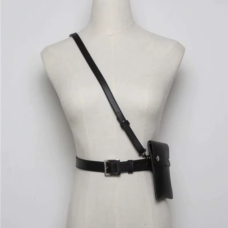 IEFB sangles toutes les mathématiques hommes femmes ceinture Mini-paquet nouvelle mode noir PU cuir ceintures vêtements accessoires multi-usages 9Y116