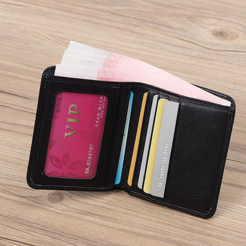 Portefeuille mince hommes en cuir véritable
