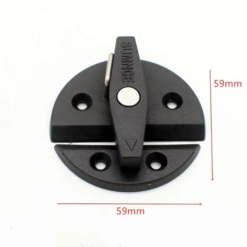 Verrou de trappe de caravane, loquet de porte de toilette de camping-car, serrure ronde pour camping-car, yacht, bouton rotatif en plastique pour trappe, bouton de porte d'armoire de bateau