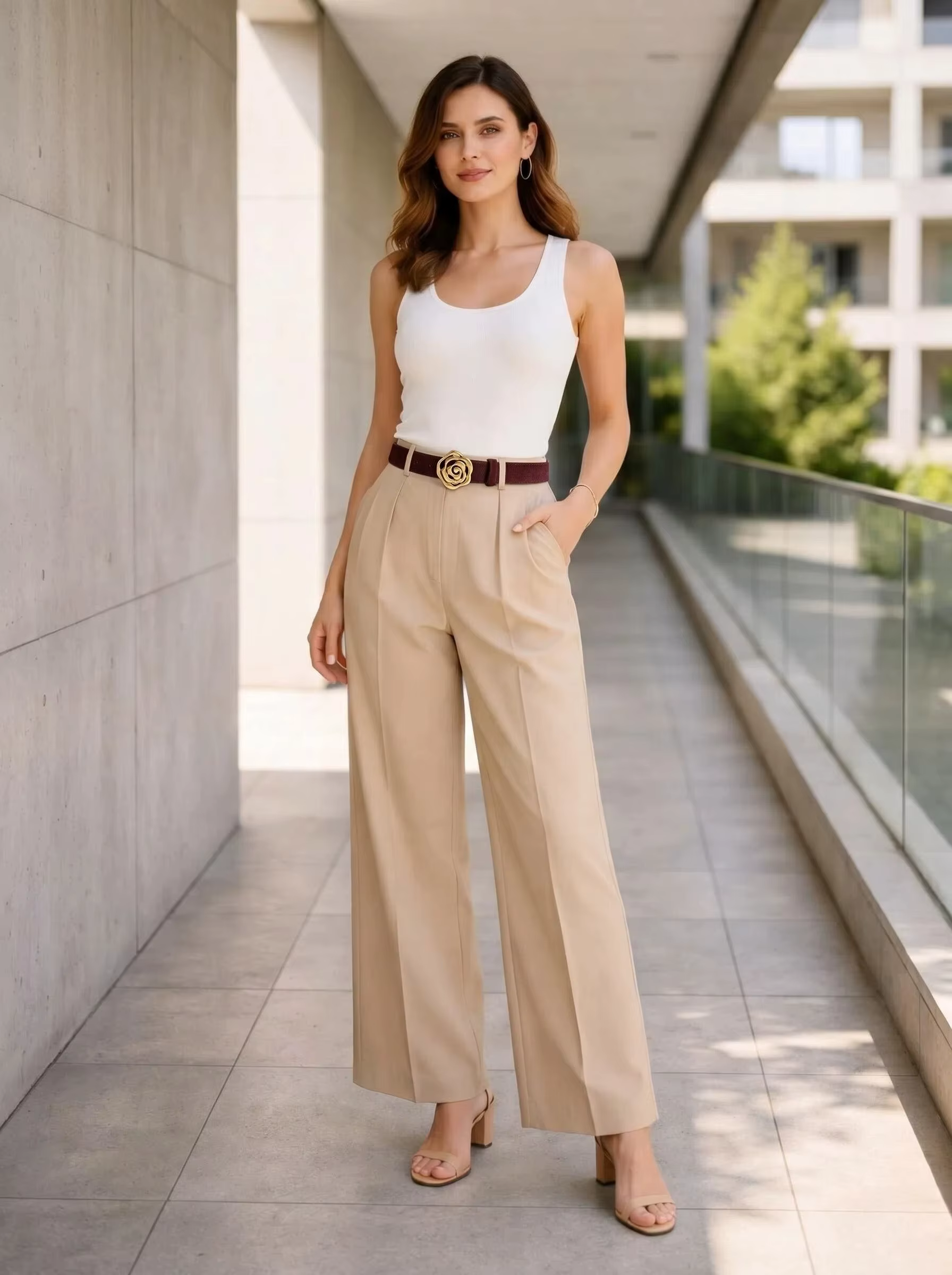 Ceinture en cuir suédé pour femme, style vintage, boucle fleur rose dorée, avec emballage cadeau, pour robe ou jean