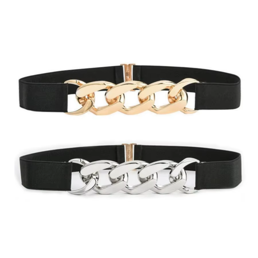 La ceinture élastique noire à chaîne