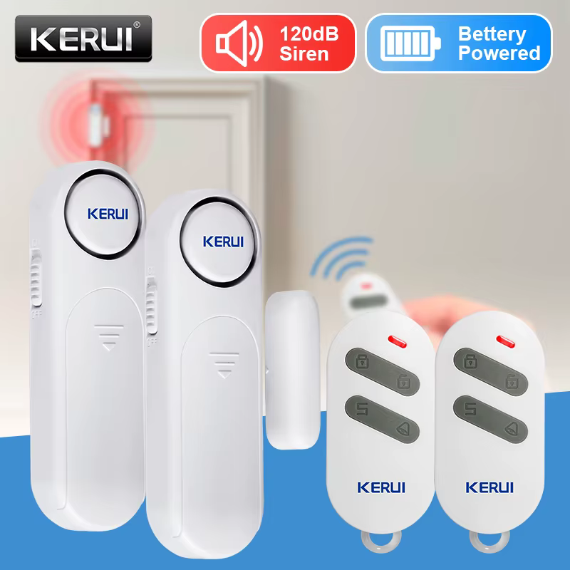 Capteur d'alarme de porte fenêtre sans fil, sécurité avec télécommande, alarme antivol, capteur magnétique, alerte de porte, système domestique