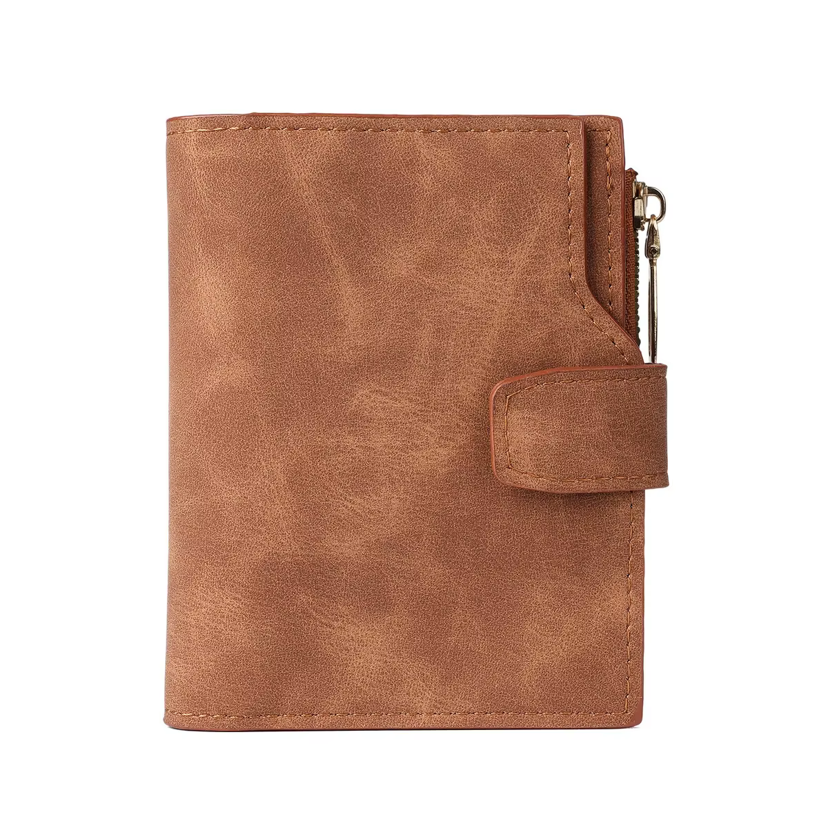 Portefeuille court vintage pour femme en cuir nubuck