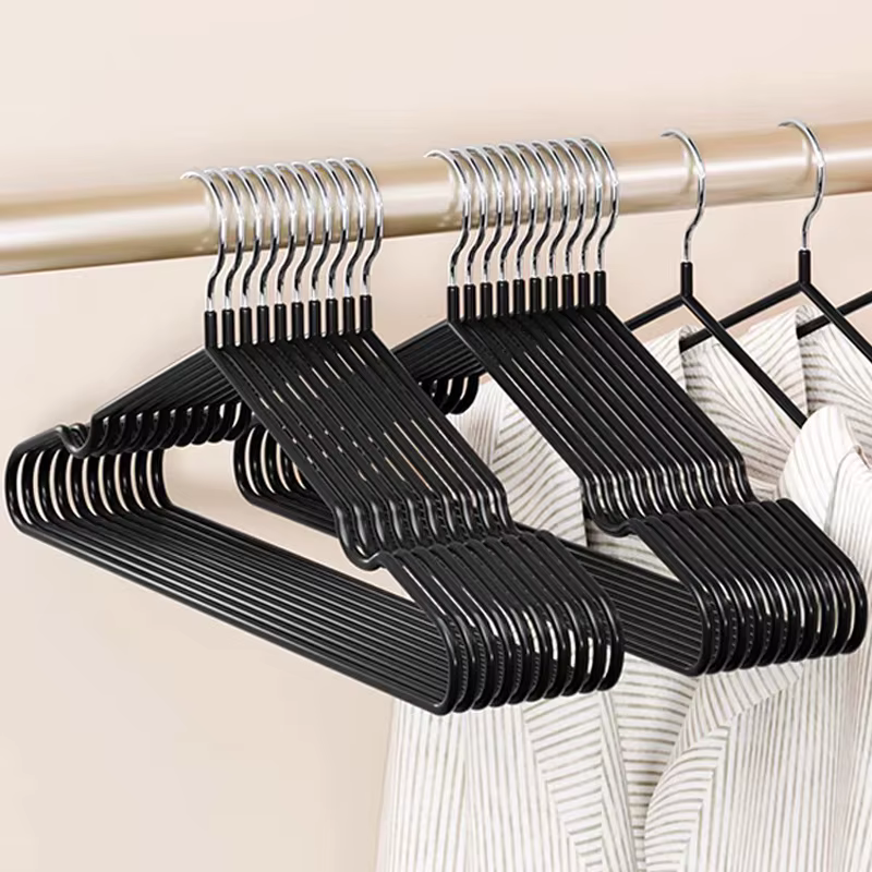 Cintres de costume en métal, cintres en caoutchouc antidérapants et antidérapants pour vêtements lourds, manteaux et pantalons, Organization de placard
