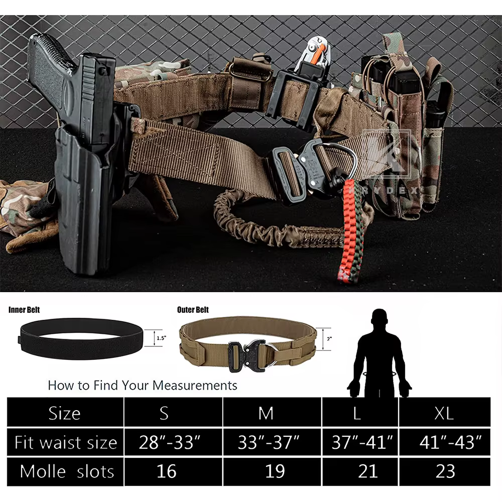 KRYDEX ceinture tactique originale Cobra boucle Rigger hommes MOLLE ceinture 1.75 "intérieur 2" extérieur robuste gamme ceintures pour la chasse en plein air