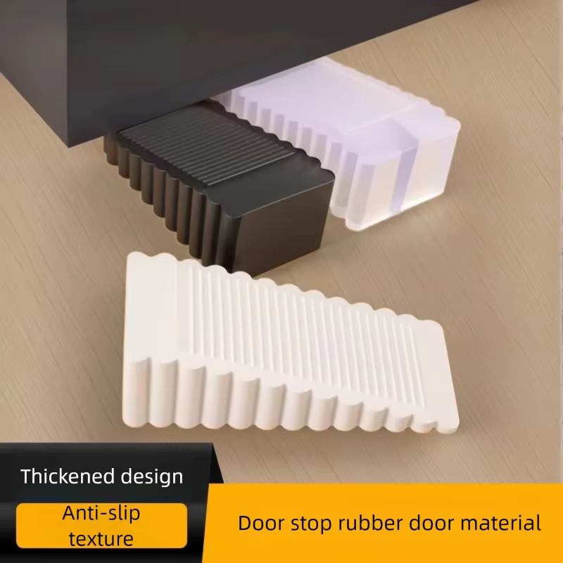 Butoir de porte en caoutchouc en forme de coin, bloc de sécurité en silicone, butoir de porte anti-collision, butoir de porte en caoutchouc mobile.